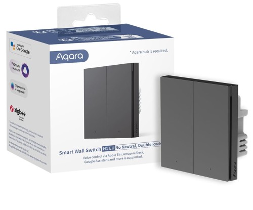 Aqara Smart Wall Switch H1 Szary podwójny bez neutrala - 2692316