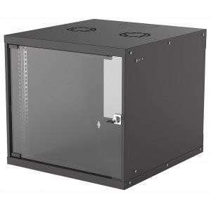 Szafa wisząca Intellinet BASIC, 9U, 540/560, Rack 19", szklane drzwi, FLATPACK, czarna - 694132