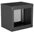 Szafa wisząca Intellinet BASIC, 9U, 540/560, Rack 19", szklane drzwi, FLATPACK, czarna - 1397539