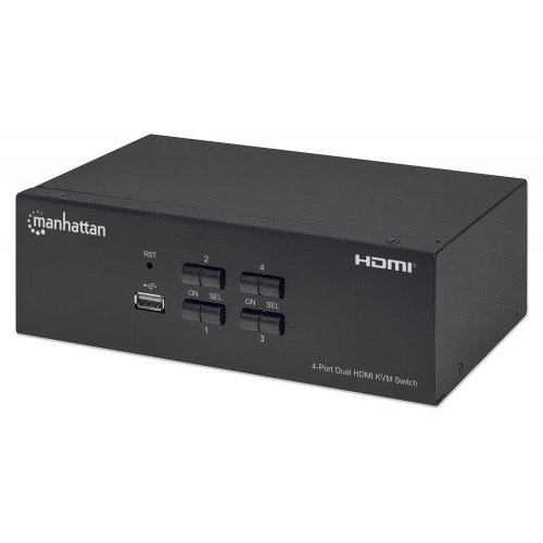 Przełącznik KVM Manhattan HDMI / USB 4x1 Dual-Monitor Video 4K*30Hz - 1469285