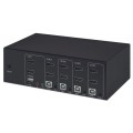 Przełącznik KVM Manhattan HDMI / USB 4x1 Dual-Monitor Video 4K*30Hz - 1634052