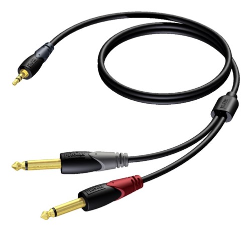 PROCAB CLA713/3 kabel audio 3 m 3.5mm 2 x 6.35mm Czarny, Szary, Czerwony - 2669238