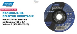 Norton Tarcza Vulcan 125 x 6,4 A30S do metalu /25 szt.