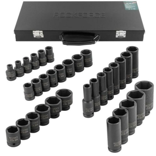 Rockforce nasadki udarowe komplet 33 elementów 1/2" 6-kąt 8-32mm - 2693161