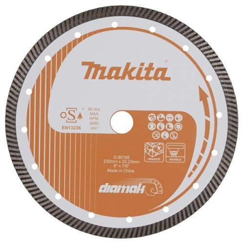 MAKITA TARCZA DIAMENTOWA 230x22,23mm SEGMENT (SUCHO/MOKRO) BETON, KAMIEŃ - 2693094