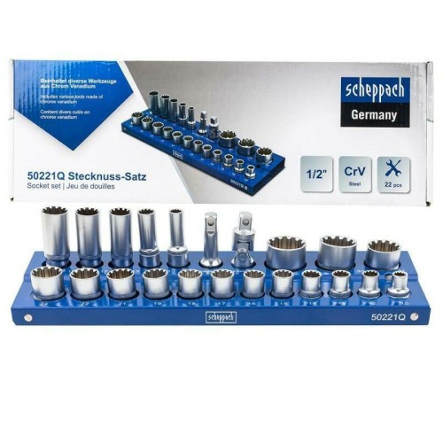 ZESTAW NASADEK SPLINE 22el. 12-KĄT. 1/2" 10-32mm  / SCHEPPACH - 2693331