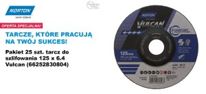 NORTON TARCZA.VULCAN 125 x 6,4  A30P DO METALU /25szt.