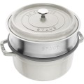 Garnek żeliwny okrągły z wkładem Staub - 3.8 ltr, Biała trufla - 2695093