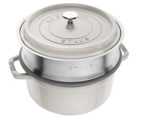 Garnek żeliwny okrągły z wkładem Staub - 3.8 ltr, Biała trufla - 2695093
