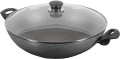 Wok granitowy indukcyjny z 2 uchwytami i pokrywką Ballarini Ferrara - 36 cm - 1313083