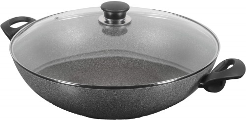 Wok granitowy indukcyjny z 2 uchwytami i pokrywką Ballarini Ferrara - 36 cm - 2695094