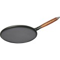 Patelnia do naleśników z drewnianym uchwytem Staub - 28 cm, Czarny - 2695116