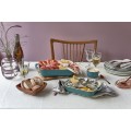 Zestaw 2 prostokątnych półmisków ceramicznych Staub - Antyczny turkusowy - 1180109