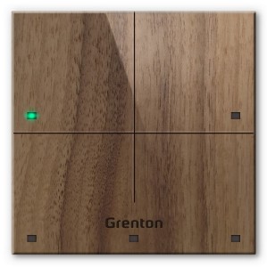 Panel dotykowy Grenton / 4 pola dotykowe / TF-Bus / ciemny drewniany front