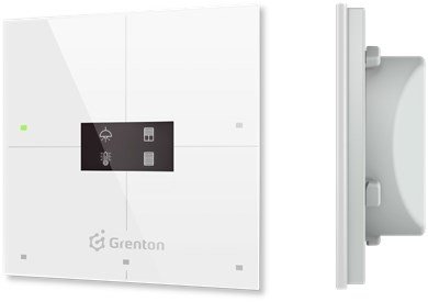 Smart panel Grenton / 4 pola dotykowe / wyświetlacz OLED / TF-Bus / biały szklany front - 2696937