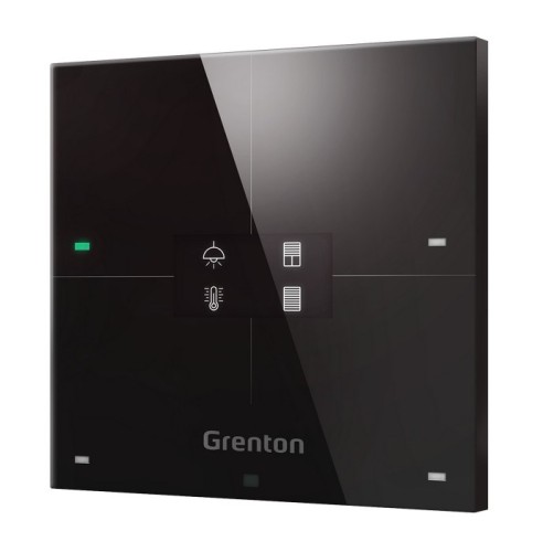 Smart panel Grenton / 4 pola dotykowe / wyświetlacz OLED / Wi-Fi / czarny szklany front - 2696945