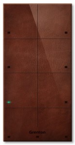 Panel dotykowy Grenton / 8 pól dotykowych / TF-Bus / ciemny, wykonany z naturalnej skóry front