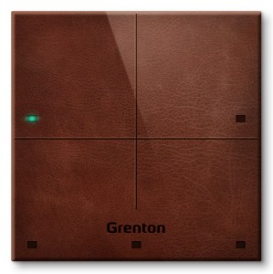 Grenton Panel dotykowy/ 4 pola dotykowe/ TF-Bus/ ciemny, wykonany z naturalnej skóry front