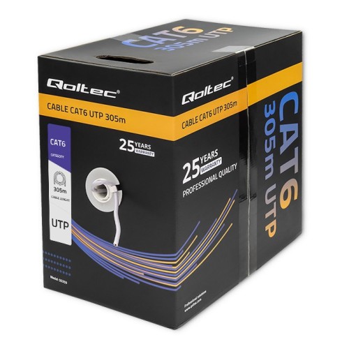 Qoltec Kabel sieciowy/skrętka UTP | CAT6 | 305m | PVC szary - 2697006