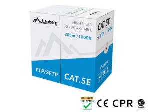 Kabel sieciowy Lanberg LCS5-11CU-0305-S S/FTP (S-STP) Cat5e Szary 305m