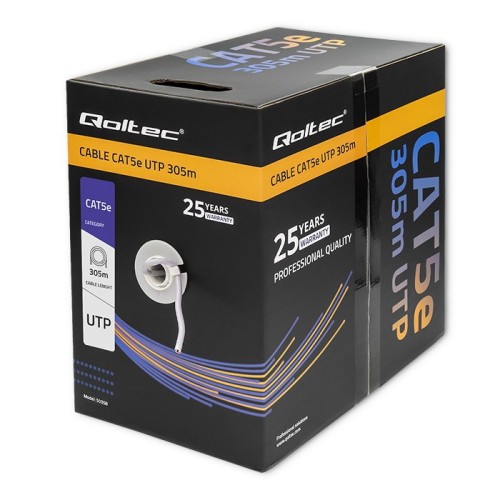 Qoltec Kabel sieciowy/skrętka UTP | CAT5E | 305m | PVC szary - 2697017