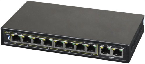 SWITCH POE PULSAR S108 10-PORTÓW (8xPoE + 2xUPLINK)  IEEE 802.3af/at, 48VDC / 30W/port (PoE+) 120W - 2697133