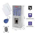 Qoltec Zamek szyfrowy Oberon z czytnikiem linii papilarnych | RFID | kod | karta | brelok | dzwonek | IP68 | EM - 1428933
