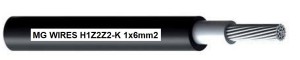Przewód fotowoltaiczny // MG Wires // 1x6mm2, 0,6/1kV czarny H1Z2Z2-K-6mm2 BK, szpula 500m