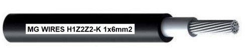Przewód fotowoltaiczny // MG Wires // 1x6mm2, 0,6/1kV czarny H1Z2Z2-K-6mm2 BK, szpula 500m - 2696726