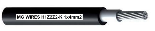 Przewód fotowoltaiczny // MG Wires // 1x4mm2, 0,6/1kV czarny H1Z2Z2-K-4mm2 BK, szpula 500m - 2696730