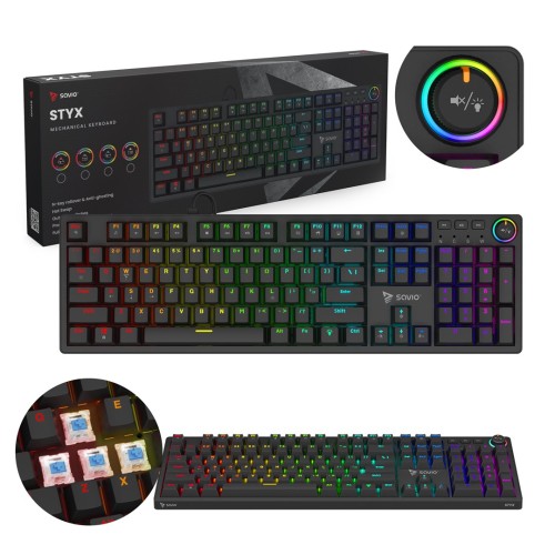 SAVIO KLAWIATURA MECHANICZNA STYX OUTEMU BLUE, HOT SWAP, RGB - 2696825