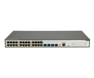 FiberHome S4820-28T-X-PE-AC łącza sieciowe Zarządzany L2/L3 Gigabit Ethernet (10/100/1000) Obsługa PoE 1U Czarny, Szary