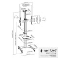 GEMBIRD STOJAK POD TELEWIZOR MOBILNY 37-70" CZARNY - 2700739