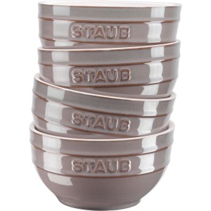 Staub Ceramique Zestaw misek 0,4 l Okrągły Ceramika Szary 4 szt.