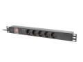 Lanberg PDU-05F-0200-IEC-BK rozdzielacz zasilania PDU 5 x gniazdo sieciowe 1U Czarny - 2666922