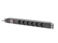 Lanberg PDU-06F-0200-IEC-BK rozdzielacz zasilania PDU 6 x gniazdo sieciowe 1U Czarny - 2666933
