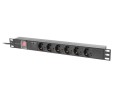 Lanberg PDU-06F-0200-IEC-BK rozdzielacz zasilania PDU 6 x gniazdo sieciowe 1U Czarny - 2666926