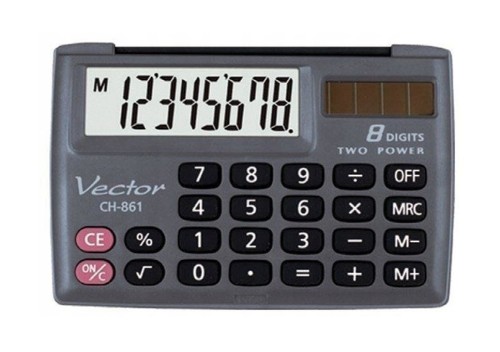 Vector Kalkulator kieszonkowy KAV CH-861, 8-cyfrowy, 87x58mm, czarny - 2705697