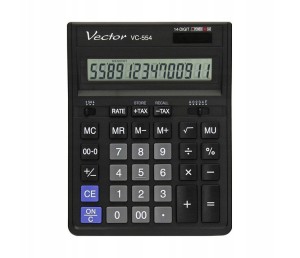 Vector Kalkulator biurowy KAV VC-554x, 14-cyfrowy, 153x199mm, czarny