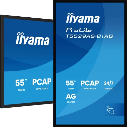 Monitor dotykowy IIYAMA 139cm (55") T5529AS-B1AG 16:9 M-Touch 2xHDMI+UBS-C (Speditionsversand) - 2709368
