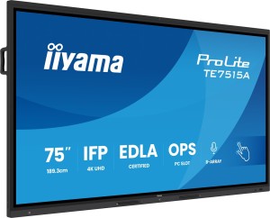 Monitor IIYAMA 189.3cm (75") TE7515A-B1AG 16:9 M-Touch 2xHDMI+2xUSB-C (Speditionsversand)