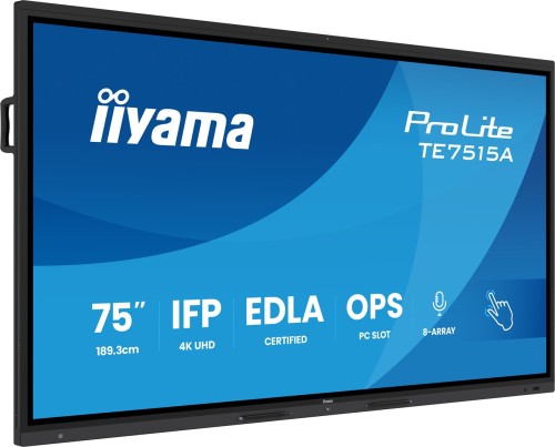 Monitor IIYAMA 189.3cm (75") TE7515A-B1AG 16:9 M-Touch 2xHDMI+2xUSB-C (Speditionsversand) - 2710516