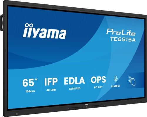 Monitor interaktywny IIYAMA 163.9cm(65") TE6515A-B1AG 16:9 M-Touch 2xHDMI+2xUSB-C - 2710563