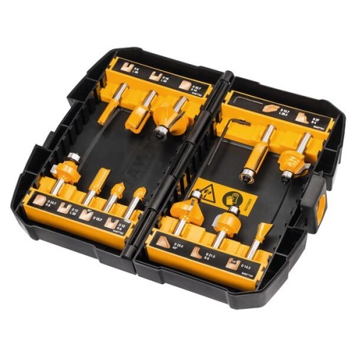 DeWalt Zestaw profesjonalnych frezów do drewna 8mm 12szt. DT90016 - 2060675