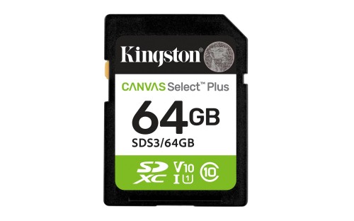 KINGSTON SDXC 64GB Canvas Select Plus Gen3 100MB/s - 2670789