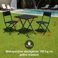 Mały zestaw mebli ogrodowych Black Forest | dwa krzesła + stolik czarny - 2713503