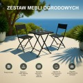 Mały zestaw mebli ogrodowych Black Forest | dwa krzesła + stolik czarny - 2713506