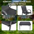 Klasyczny zestaw mebli ogrodowych Black Forest tekstylen dwa krzesła + stolik czarny - 2713514