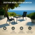 Klasyczny zestaw mebli ogrodowych Black Forest tekstylen dwa krzesła + stolik czarny - 2713513