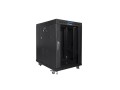 Szafa instalacyjna rack stojąca 19" 15U 600x800 czarna drzwi szklane LCD Lanberg (Flat Pack) V2 - 1128748